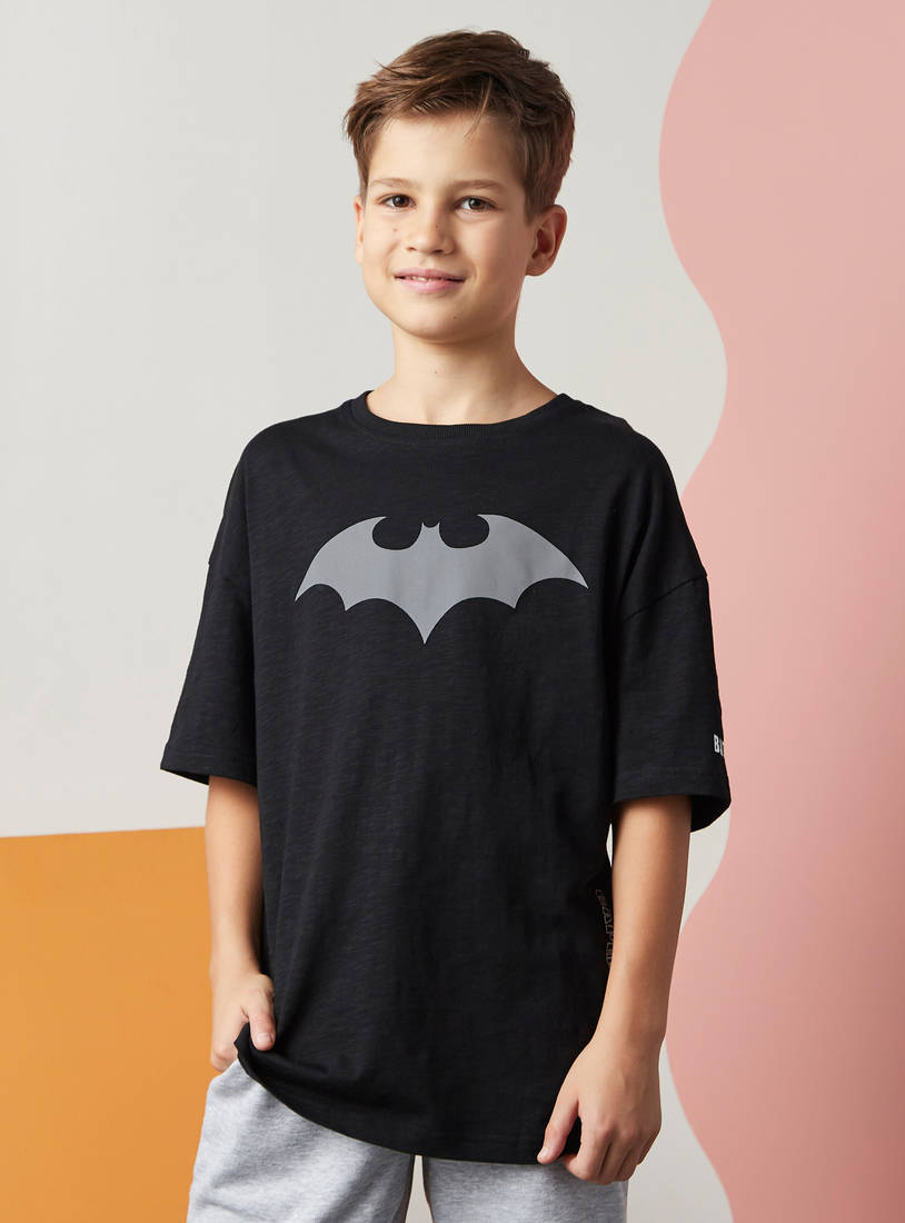 Batman Reflective Logo Print T-shirt-Tops & T-shirts-image-0