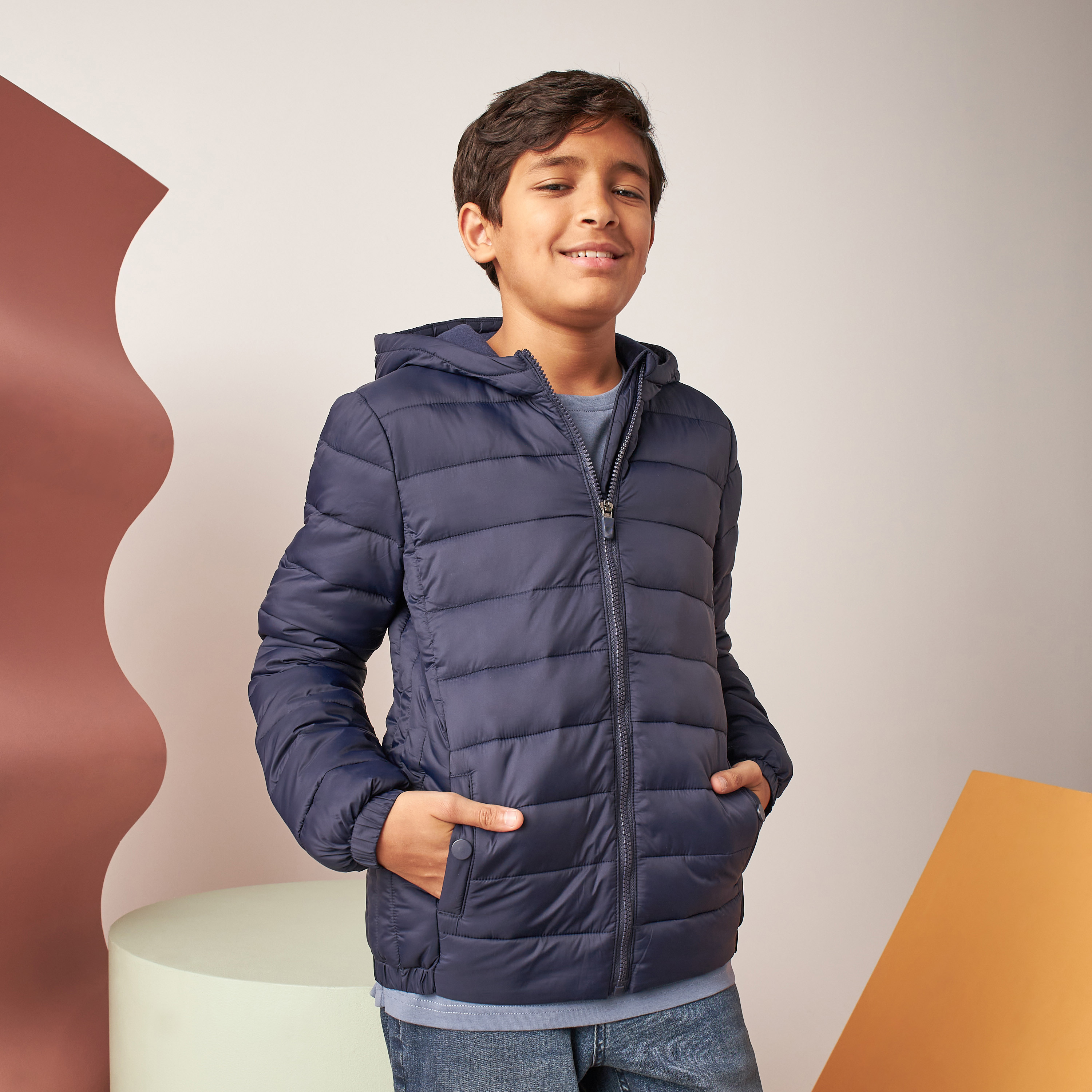 Boys lightweight puffa jacket best sale