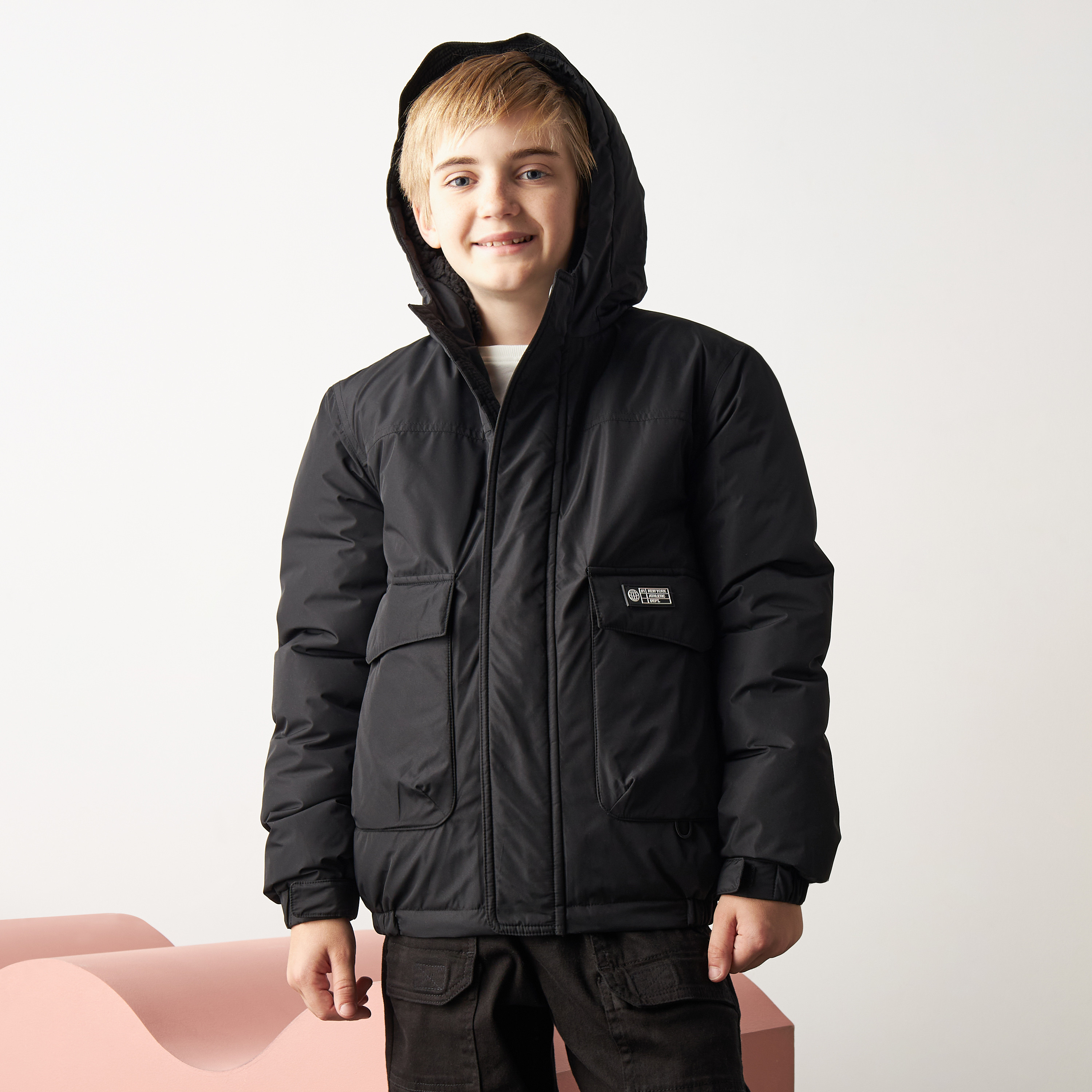 Padded hooded jacket sale