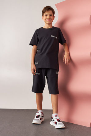 Textured T-shirt and Shorts Set-mxkids-boyseighttosixteenyrs-clothing-sets-2
