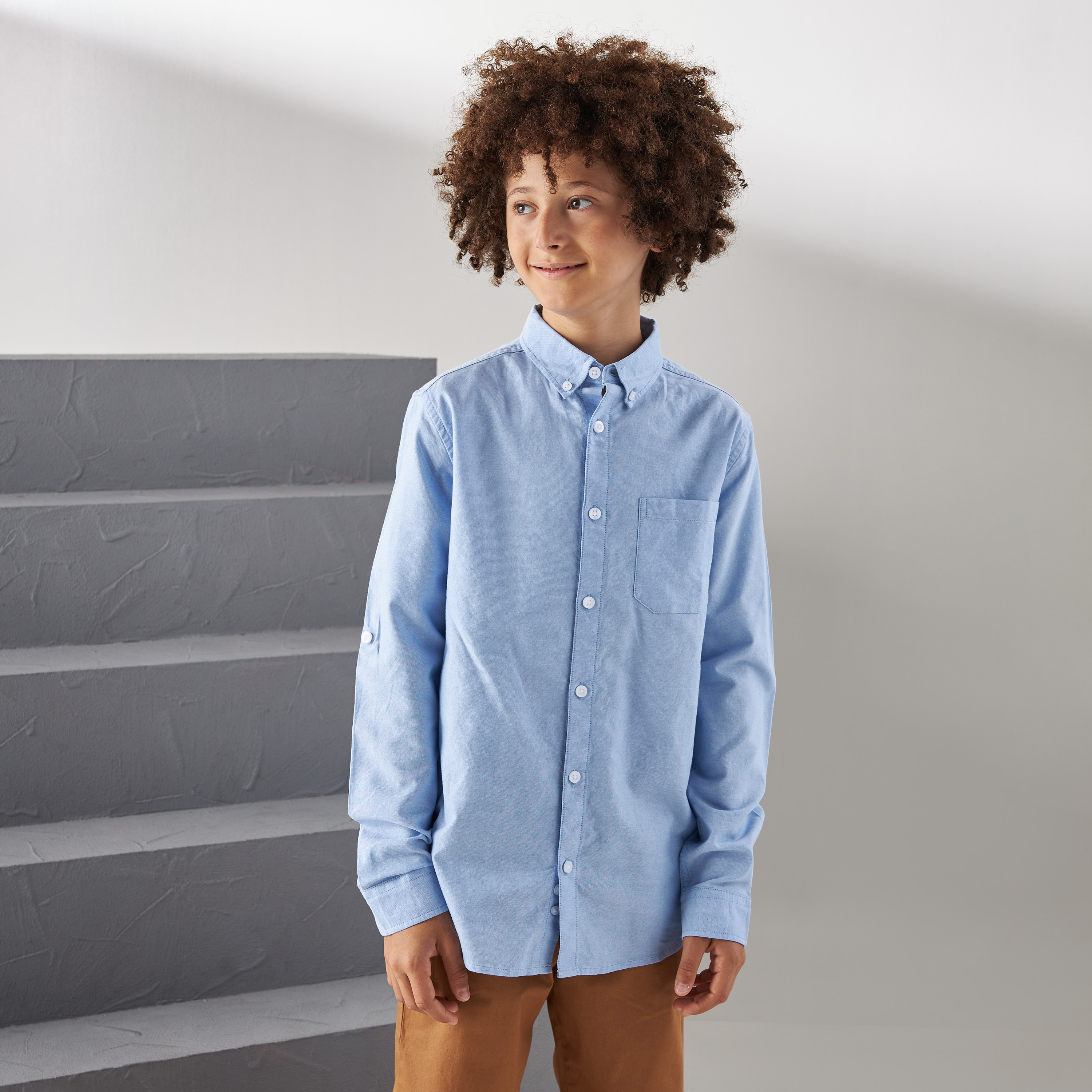 Shop Plain Button Down Oxford Shirt Online Max UAE