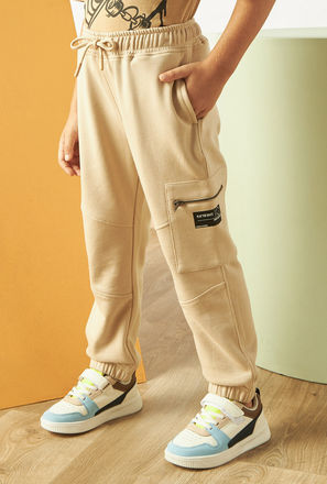 Textured Better Cotton Cargo Joggers with Drawstring Closure-mxkids-boystwotoeightyrs-clothing-bottoms-joggers-2