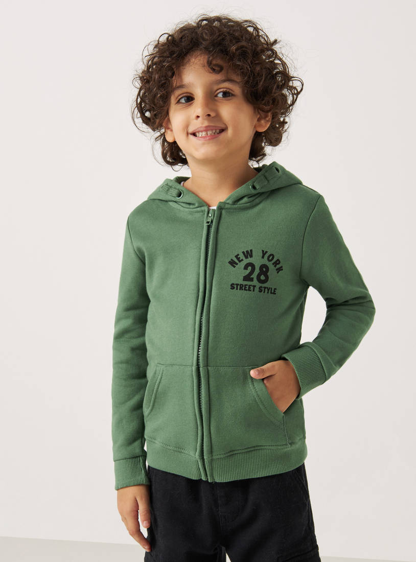 Printed Zip Through Hoodie-Hoodies & Sweatshirts-image-0