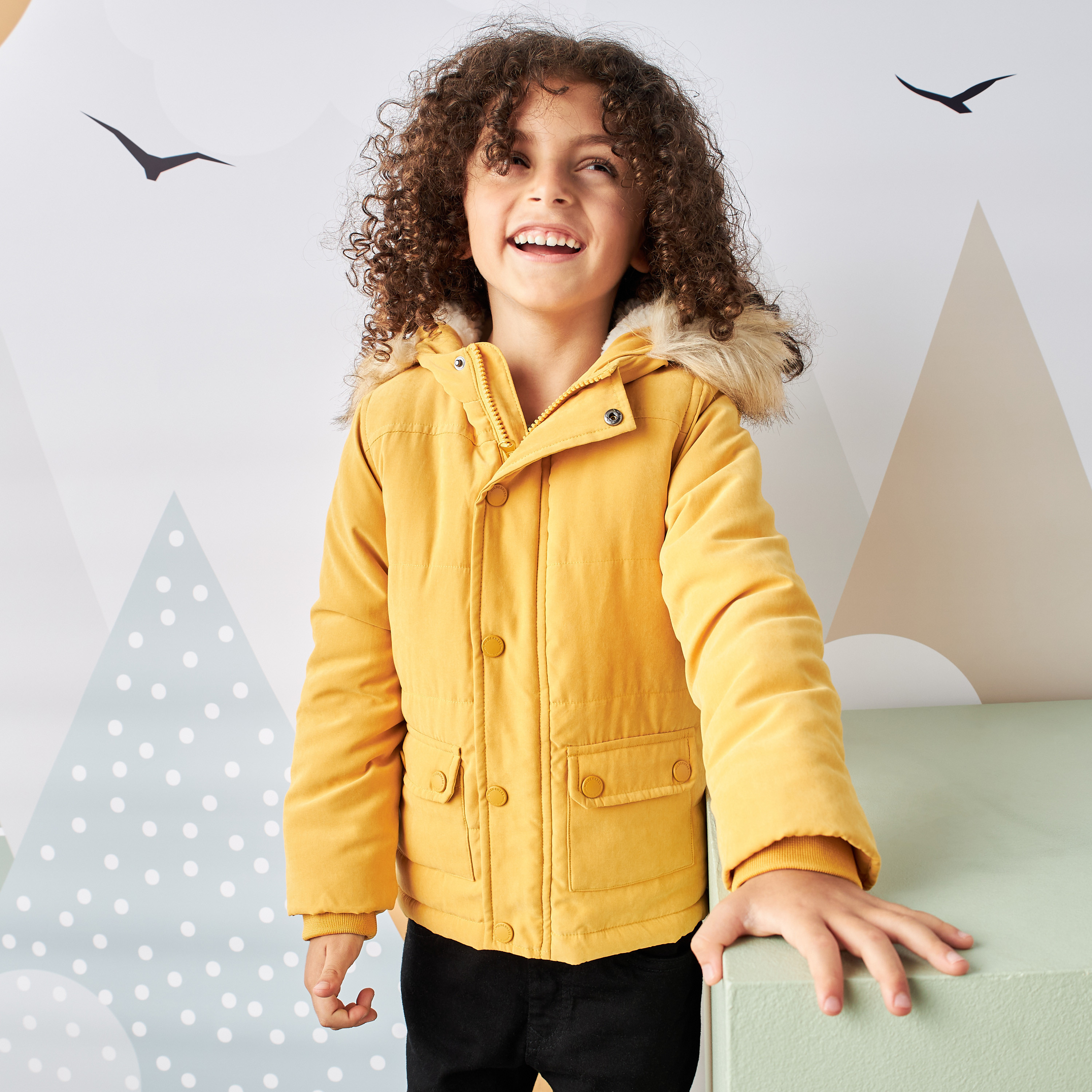 Girls hotsell yellow parka