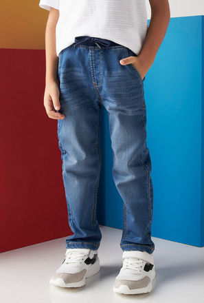 Regular Fit Better Cotton Jeans with Drawstring Closure-mxkids-boystwotoeightyrs-clothing-bottoms-jeans-3