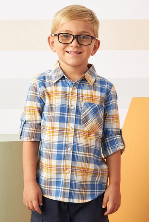 All-Over Checked Better Cotton Shirt-mxkids-boystwotoeightyrs-clothing-teesandshirts-shirts-2