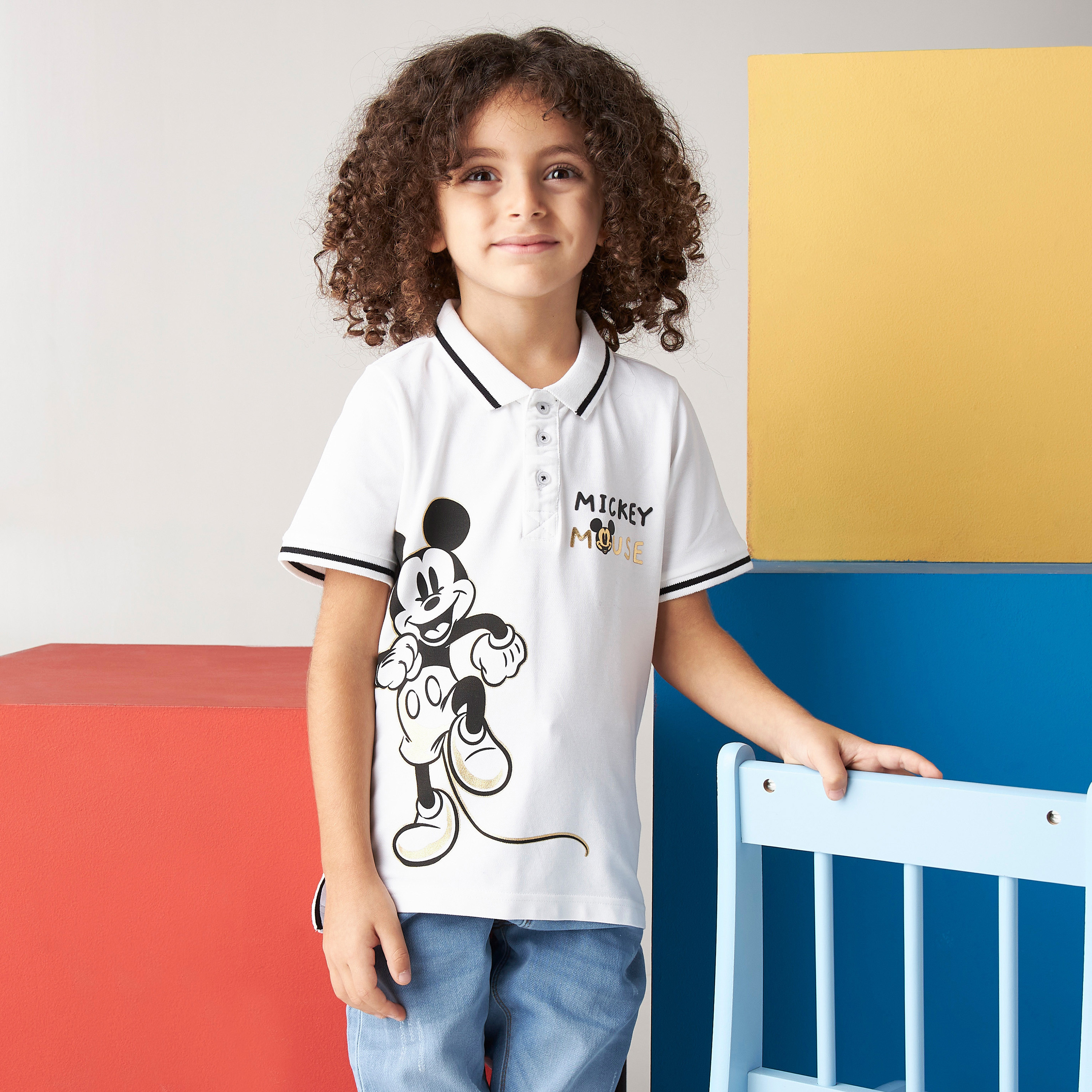 Shop Mickey Mouse Print Better Cotton Polo T shirt Online Max Oman