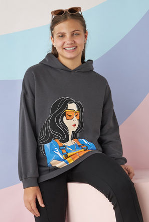 Anime Girl Print Oversized Sweatshirt with Hood-mxkids-girlseighttosixteenyrs-clothing-hoodiesandsweatshirts-1