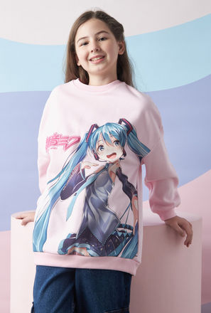 Hatsune Miku Graphic Print Oversize Sweatshirt-mxkids-girlseighttosixteenyrs-clothing-hoodiesandsweatshirts-2