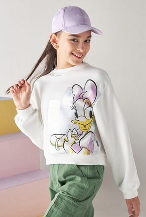 Daisy Duck Foil Print Sweatshirt-mxkids-girlseighttosixteenyrs-clothing-hoodiesandsweatshirts-0