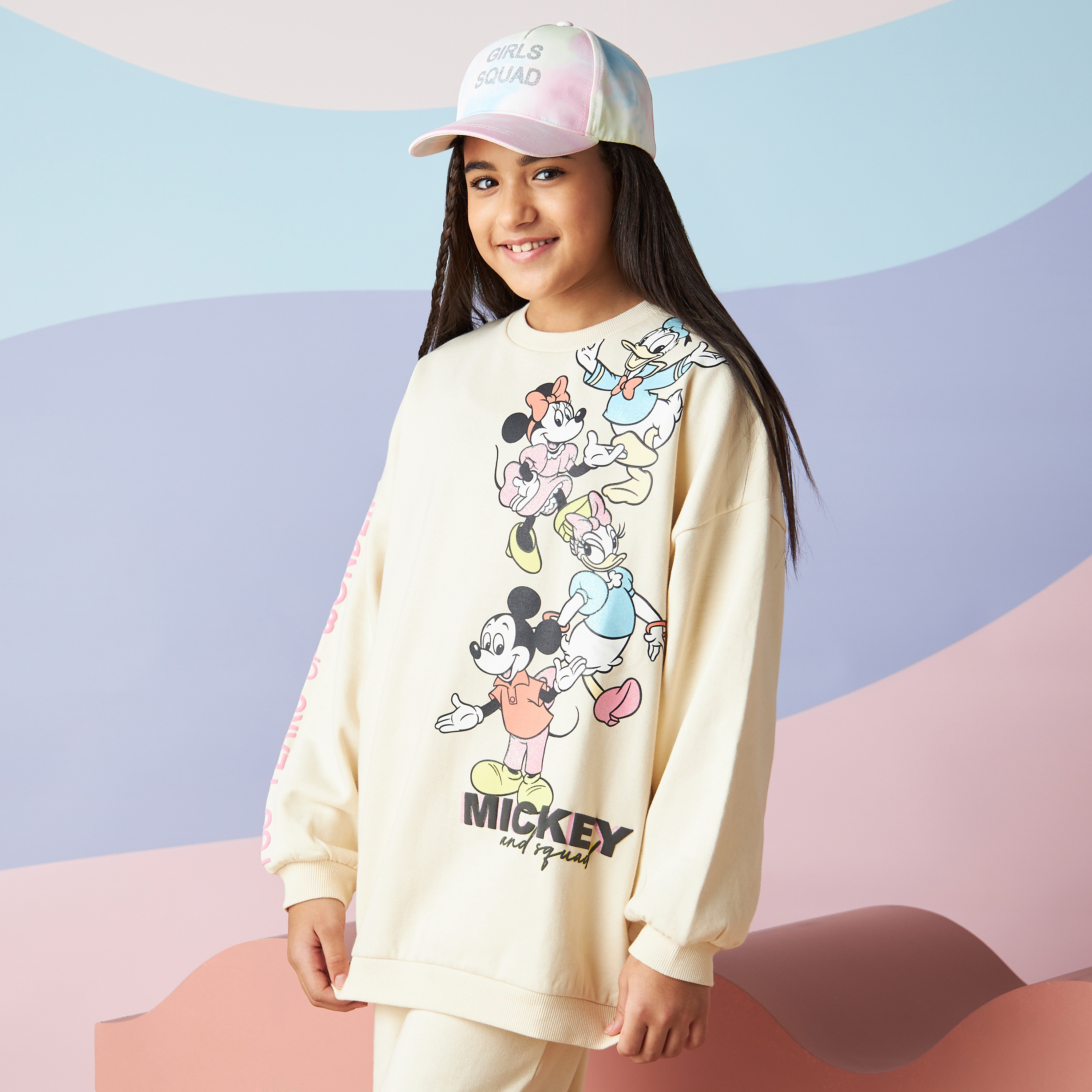 Girls mickey mouse sweatshirt best sale