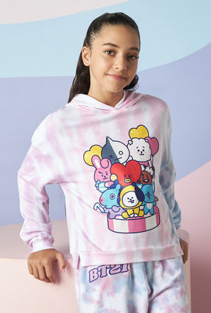 BT21 Graphic Print Hooded Sweatshirt-mxkids-girlseighttosixteenyrs-clothing-character-hoodiesandsweatshirts-0