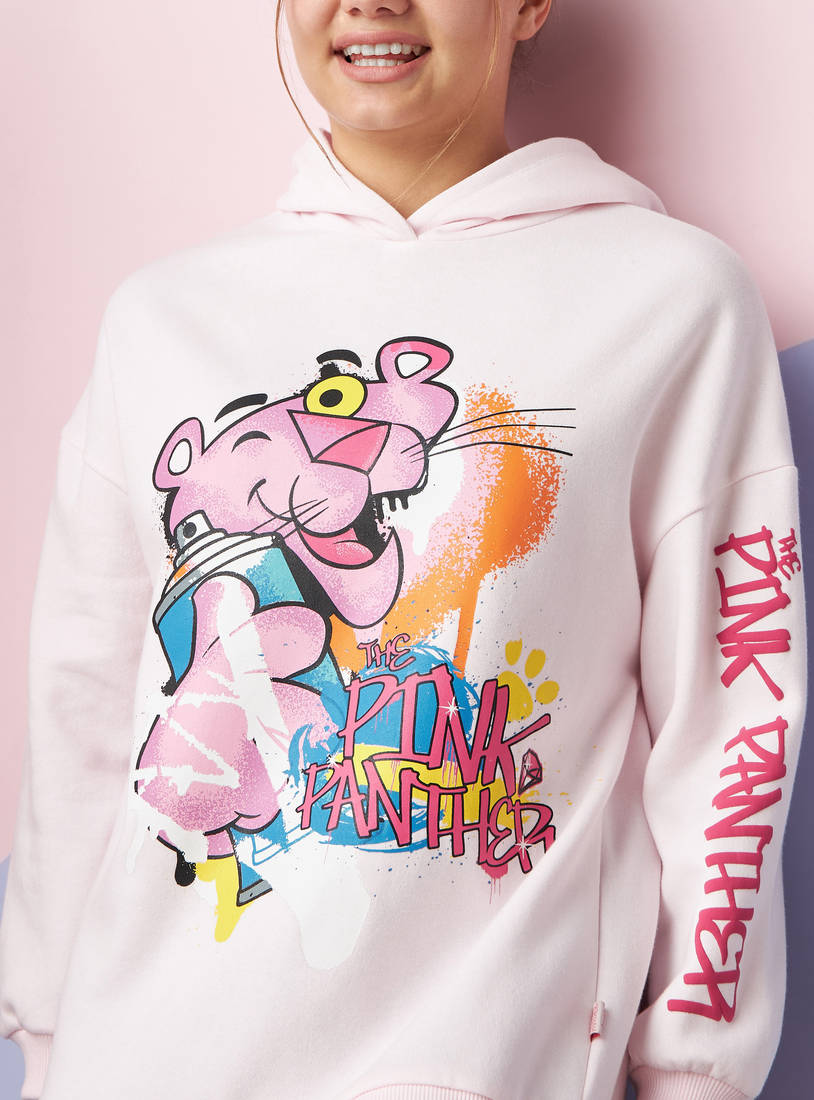 Shop Pink Panther Print Hooded Sweatshirt Online | Max Saudi