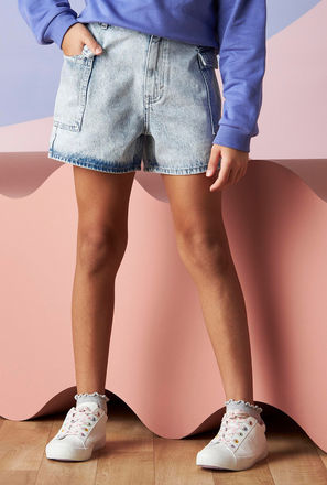 Cargo Pocket Denim Shorts-mxkids-girlseighttosixteenyrs-clothing-bottoms-shorts-2