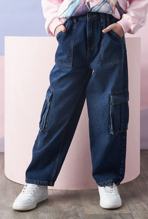 بنطلون جينز كارجو واسع الساقين-mxkids-girlseighttosixteenyrs-clothing-bottoms-jeans-2