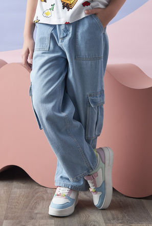 بنطلون جينز كارجو واسع الساقين-mxkids-girlseighttosixteenyrs-clothing-bottoms-jeans-1