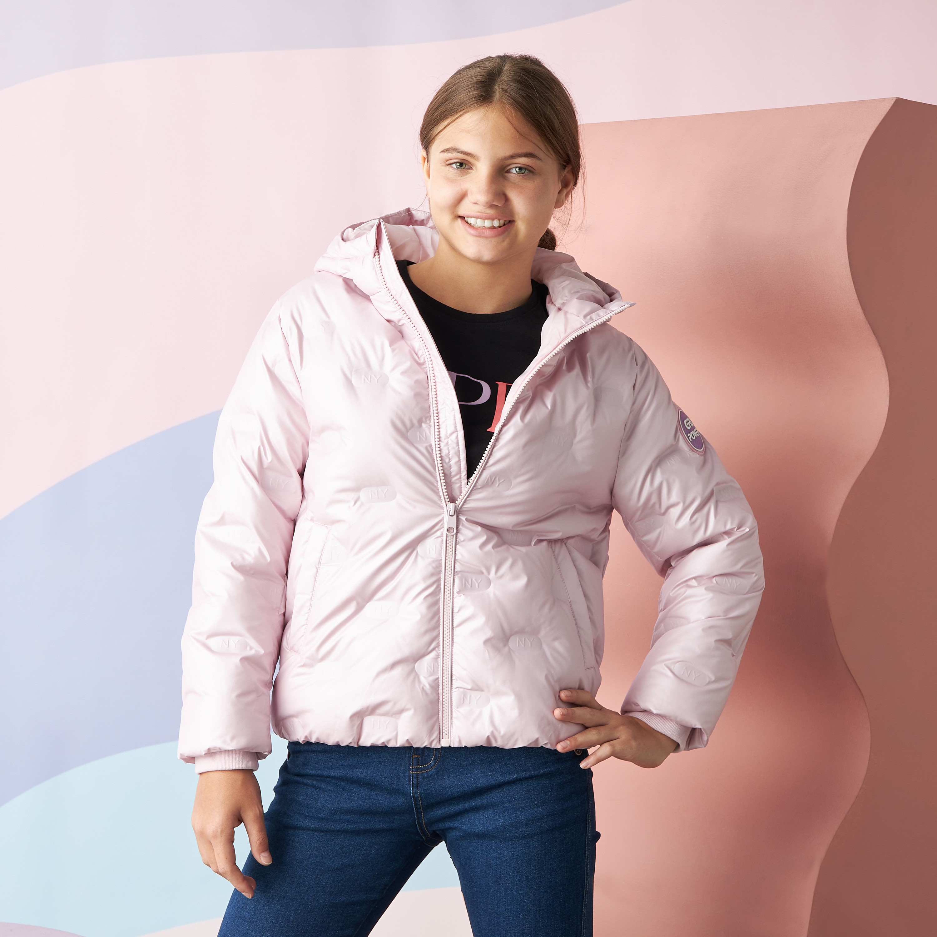 Pink store hooded jacket