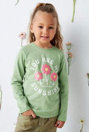 Floral Puff Print T-shirt-mxkids-girlstwotoeightyrs-clothing-tops-tshirts-3