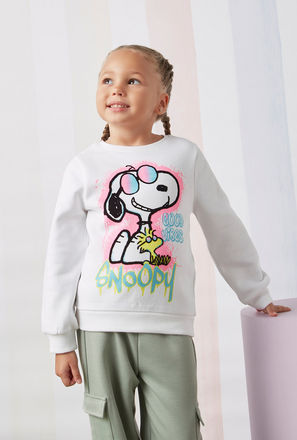 Snoopy Graffiti Print Sweatshirt-mxkids-girlstwotoeightyrs-clothing-character-hoodiesandsweatshirts-1