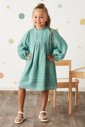 Lace Trim Detail Dress with Pie Crust Collar-mxkids-girlstwotoeightyrs-clothing-dresses-casualdresses-0