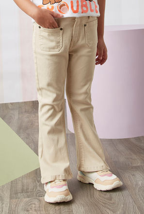 Plain Flared Leg Jeans-mxkids-girlstwotoeightyrs-clothing-bottoms-jeans-2