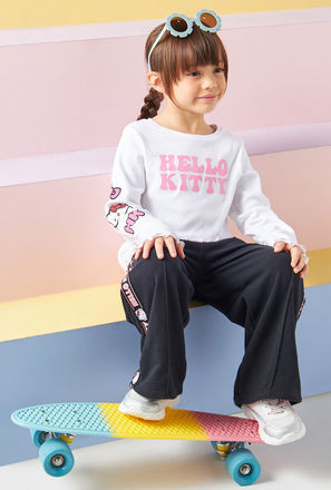 Hello Kitty Print Flared Pants-mxkids-girlstwotoeightyrs-clothing-character-bottoms-2