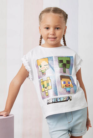 Minecraft Graphic Print T-shirt-mxkids-girlstwotoeightyrs-clothing-tops-tshirts-0