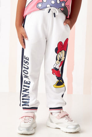 Minnie Mouse Print Joggers with Tape Detail-mxkids-girlstwotoeightyrs-clothing-character-bottoms-3