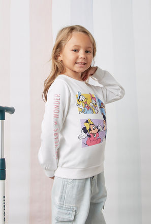 Mickety Mouse and Friends Print Sweatshirt-mxkids-girlstwotoeightyrs-clothing-character-sweatersandcardigans-0