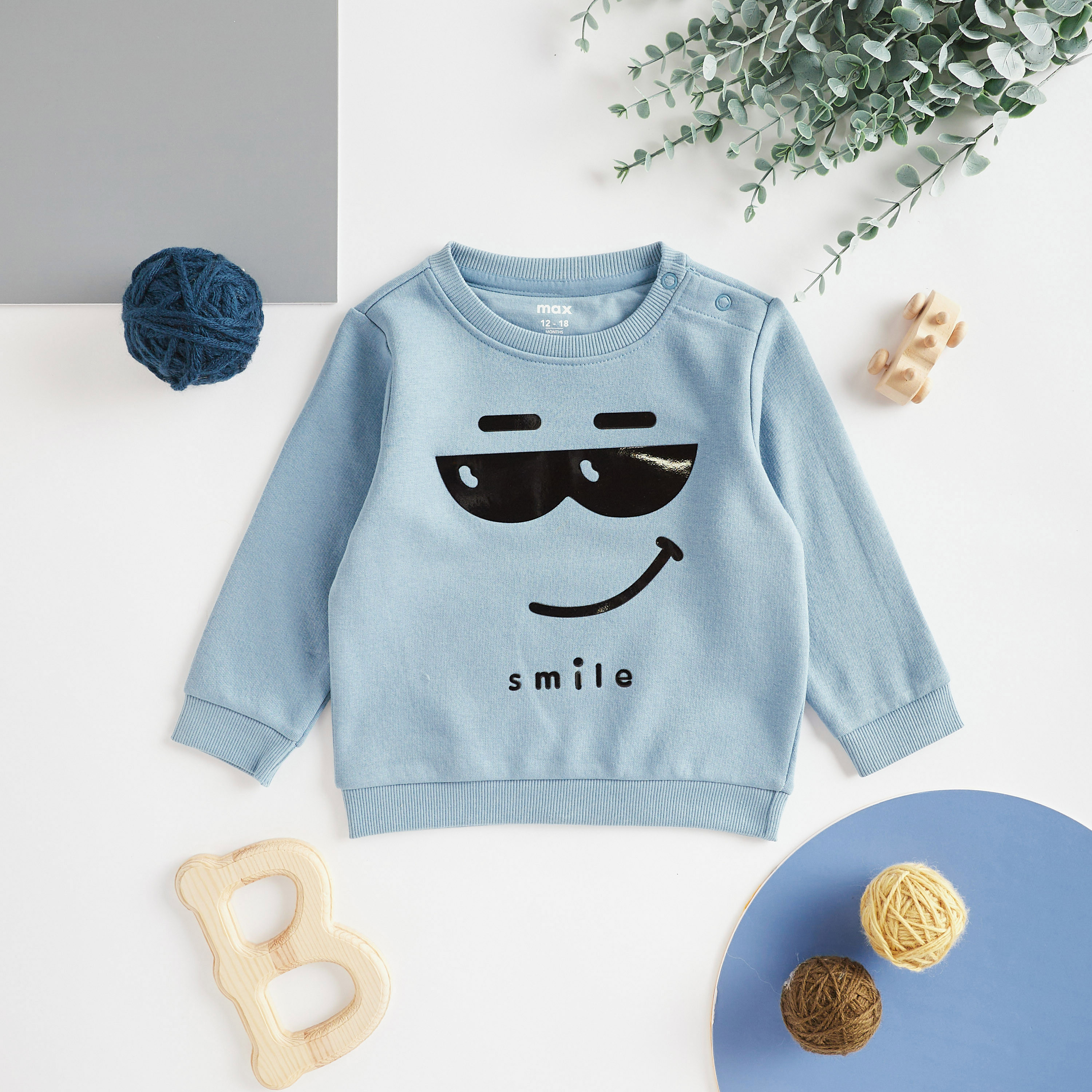 Shop Smile Print Sweatshirt Online Max Bahrain