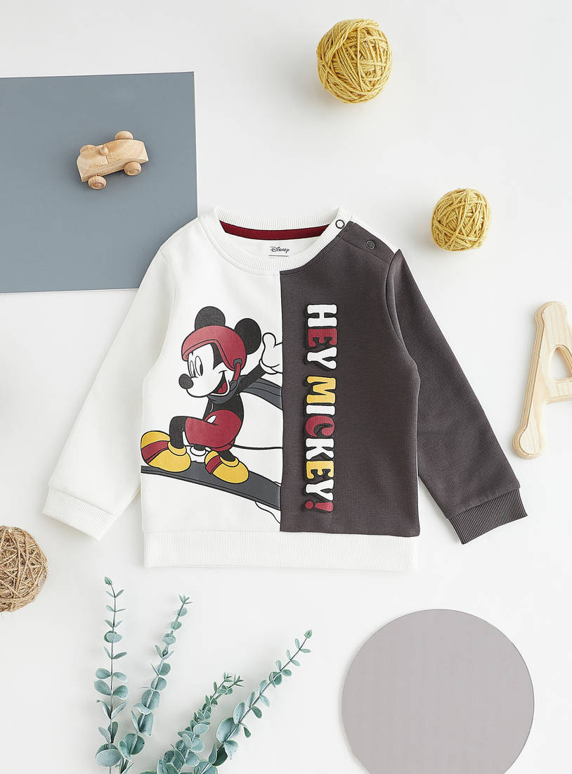 Mickey Mouse Print T-shirt and Joggers Set-Sets & Outfits-image-1