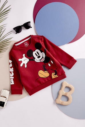 Mickey Mouse Glitter Print Sweatshirt-mxkids-babyboyzerototwoyrs-clothing-character-hoodiesandsweatshirts-1