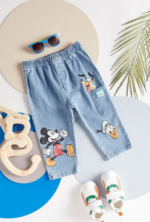 Mickey Mouse and Friends Print Denim Pants-mxkids-babyboyzerototwoyrs-clothing-character-bottoms-1