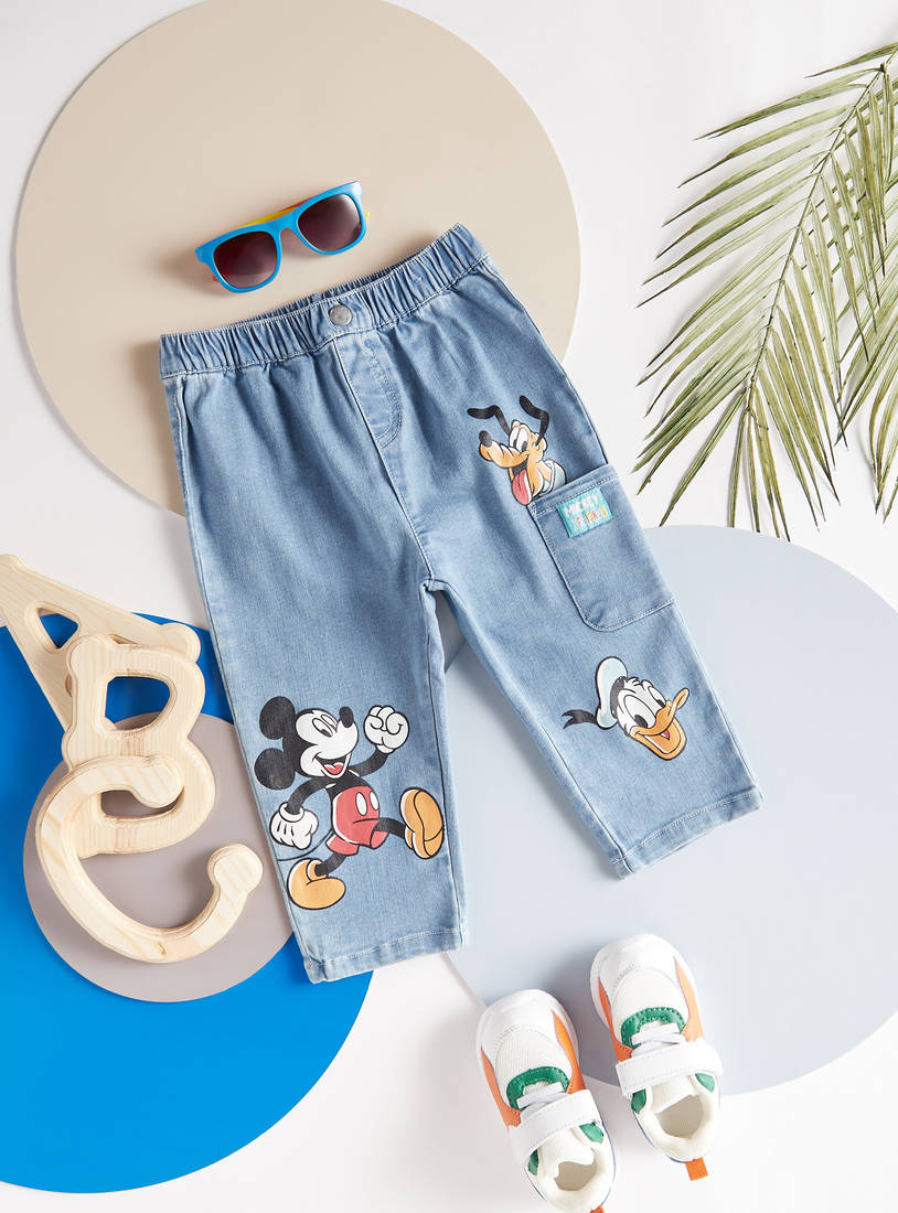 Mickey Mouse and Friends Print Denim Pants-Trousers-image-0