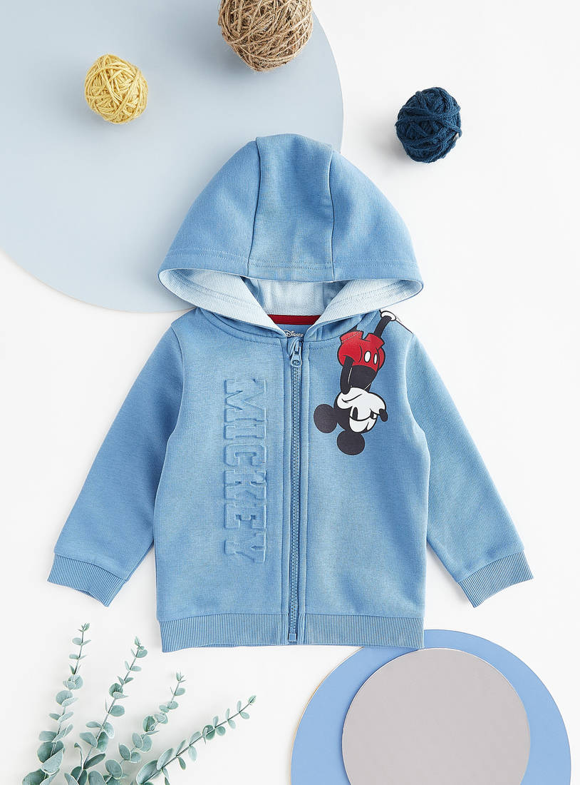 Mickey Mouse Print Zip Through Hoodie and Jogger Set-Sets & Outfits-image-1