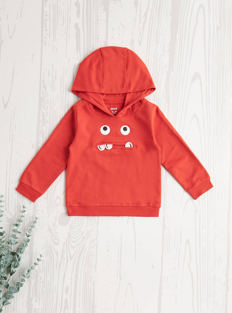 Applique Detail Hooded Sweatshirt and Joggers Set-Sets & Outfits-image-1
