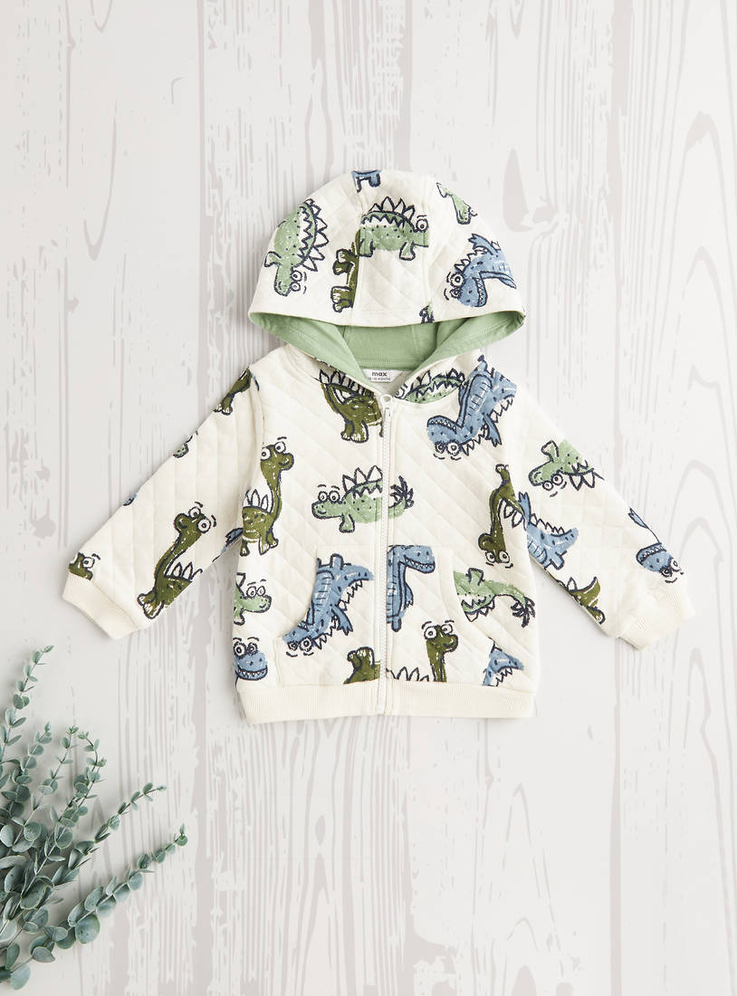 All-Over Dinosaur Print Zip Through Hoodie and Joggers Set-Sets & Outfits-image-1