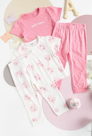 Pack of 2 - Graphic Print Better Cotton Pyjama Set-mxkids-babygirlzerototwoyrs-clothing-nightwear-sets-1