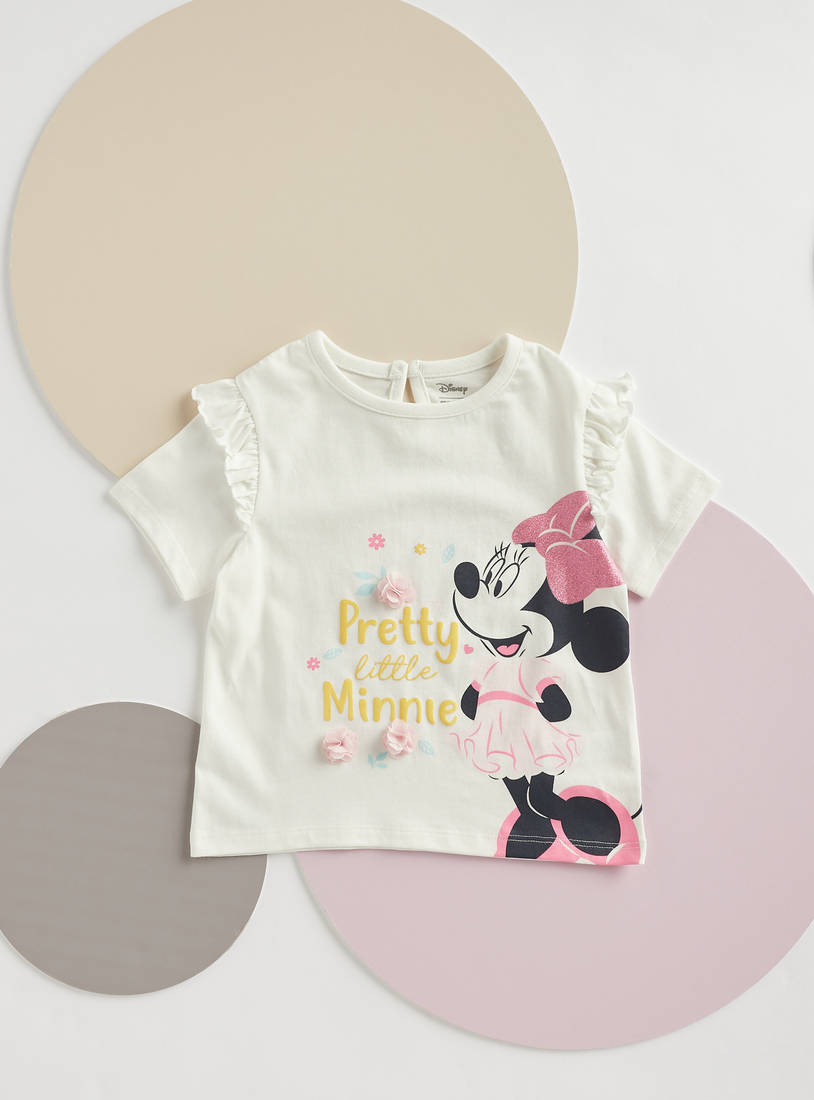 Minnie Mouse Glitter Print Better Cotton T-shirt and Leggings Set-Sets & Outfits-image-1