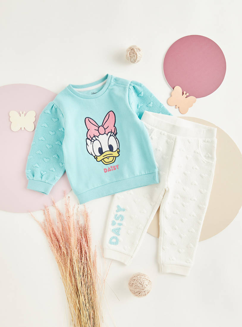 Daisy Duck Embroidered Sweatshirt and Joggers Set-Sets & Outfits-image-0