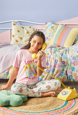 Pizza Print Cotton Pyjama Set-mxkids-girlseighttosixteenyrs-clothing-nightwear-sets-1