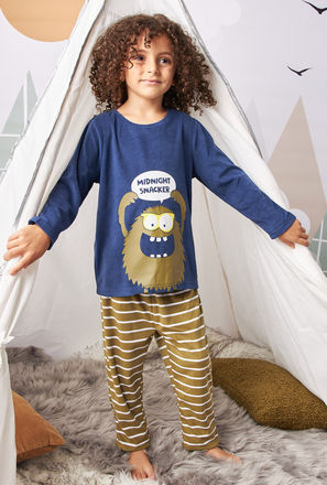 Graphic Print Pyjama Set-mxkids-boystwotoeightyrs-clothing-nightwear-sets-2