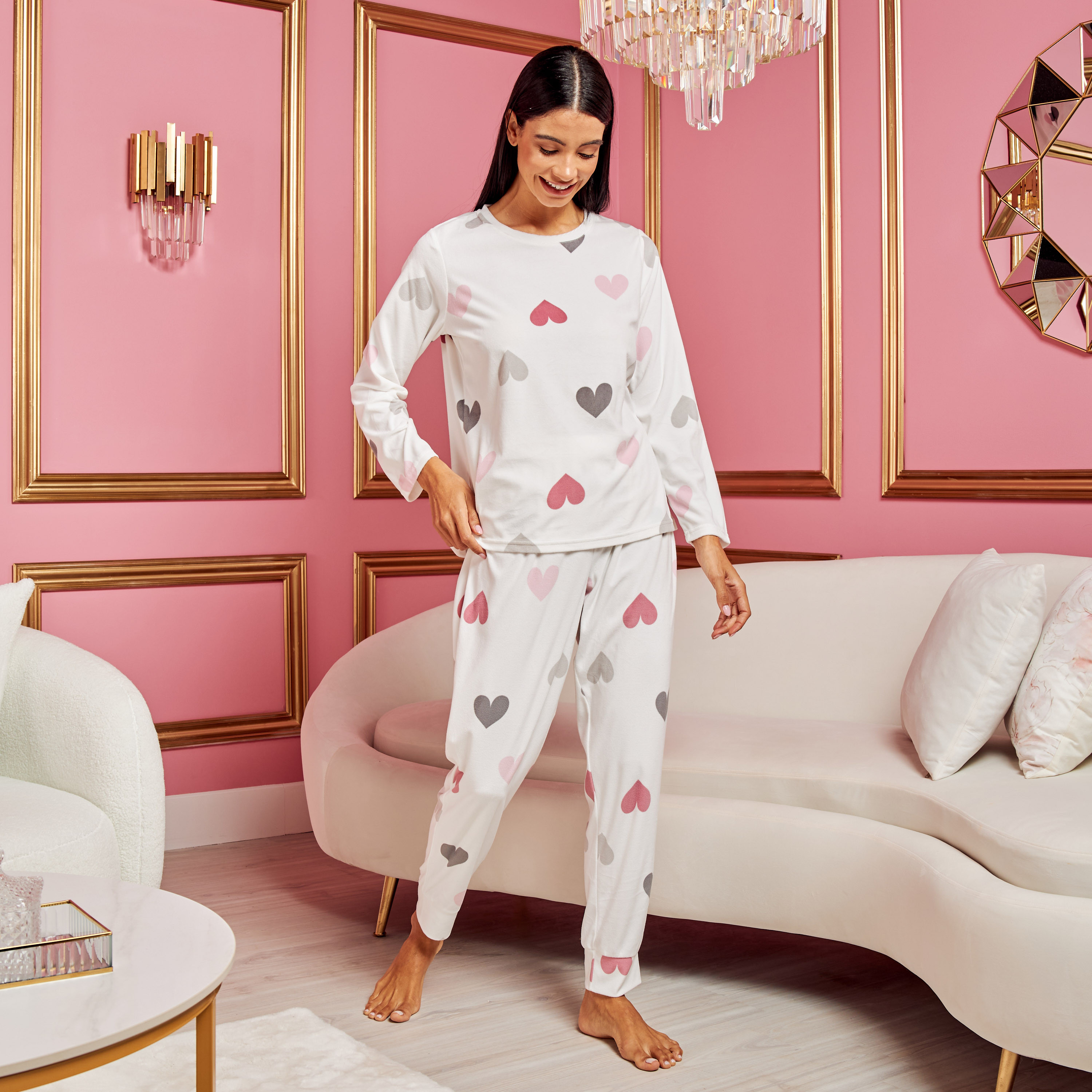 Pink heart online pyjamas