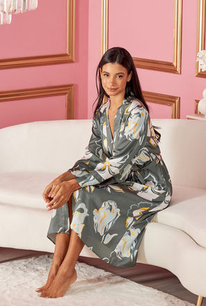 All-Over Floral Print Robe with Tie-Ups-mxwomen-clothing-nightwear-robes-1