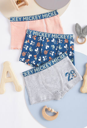 Pack of 3 - Mickey Mouse Print Trunks-mxkids-boystwotoeightyrs-clothing-underwear-briefs-0