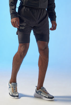 Slogan Print Hybrid Shorts-mxmen-clothing-activewear-bottoms-slim-0