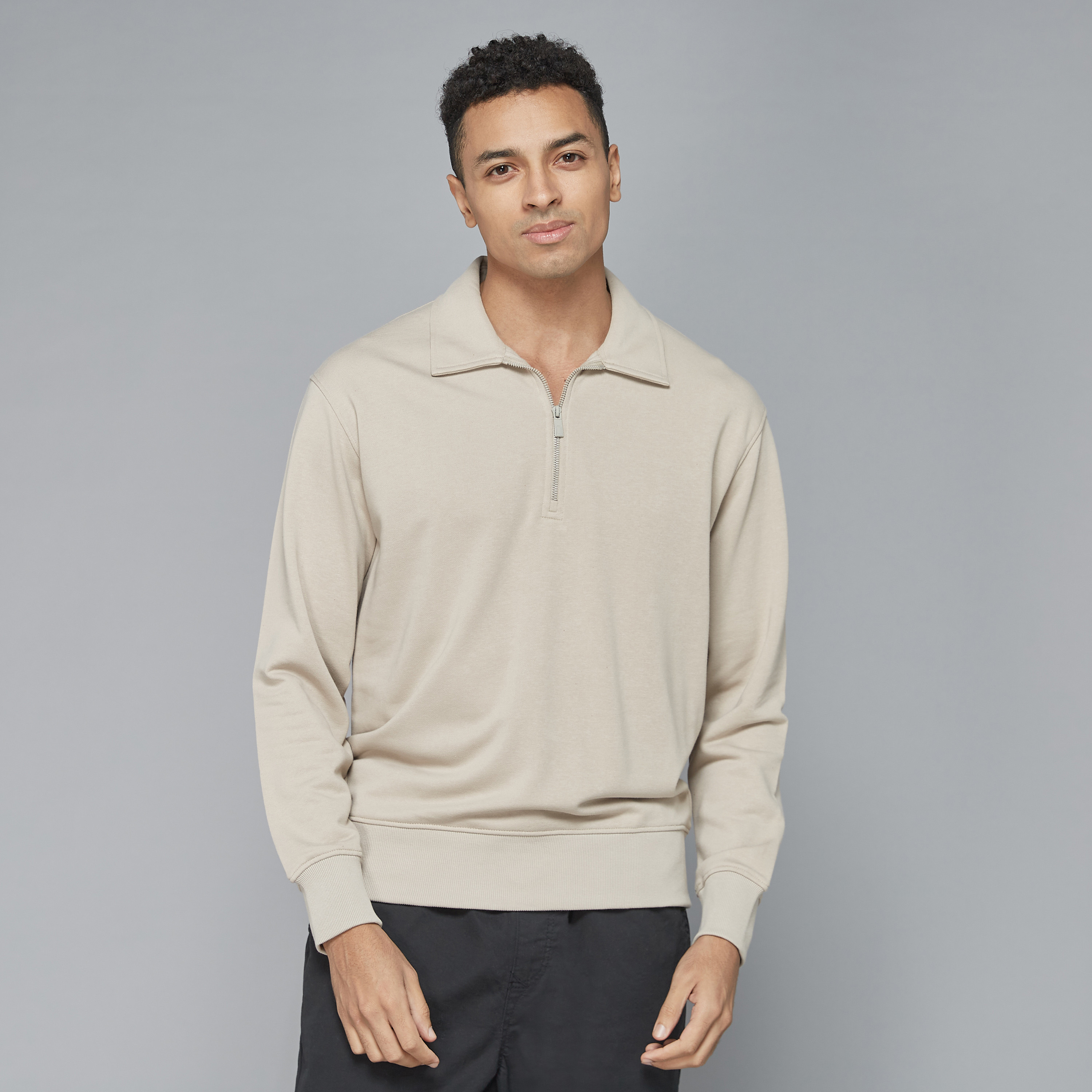 Mens on sale collared sweatshirt