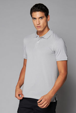 Plain Slim Fit Polo T-shirt-mxmen-clothing-tops-polos-2