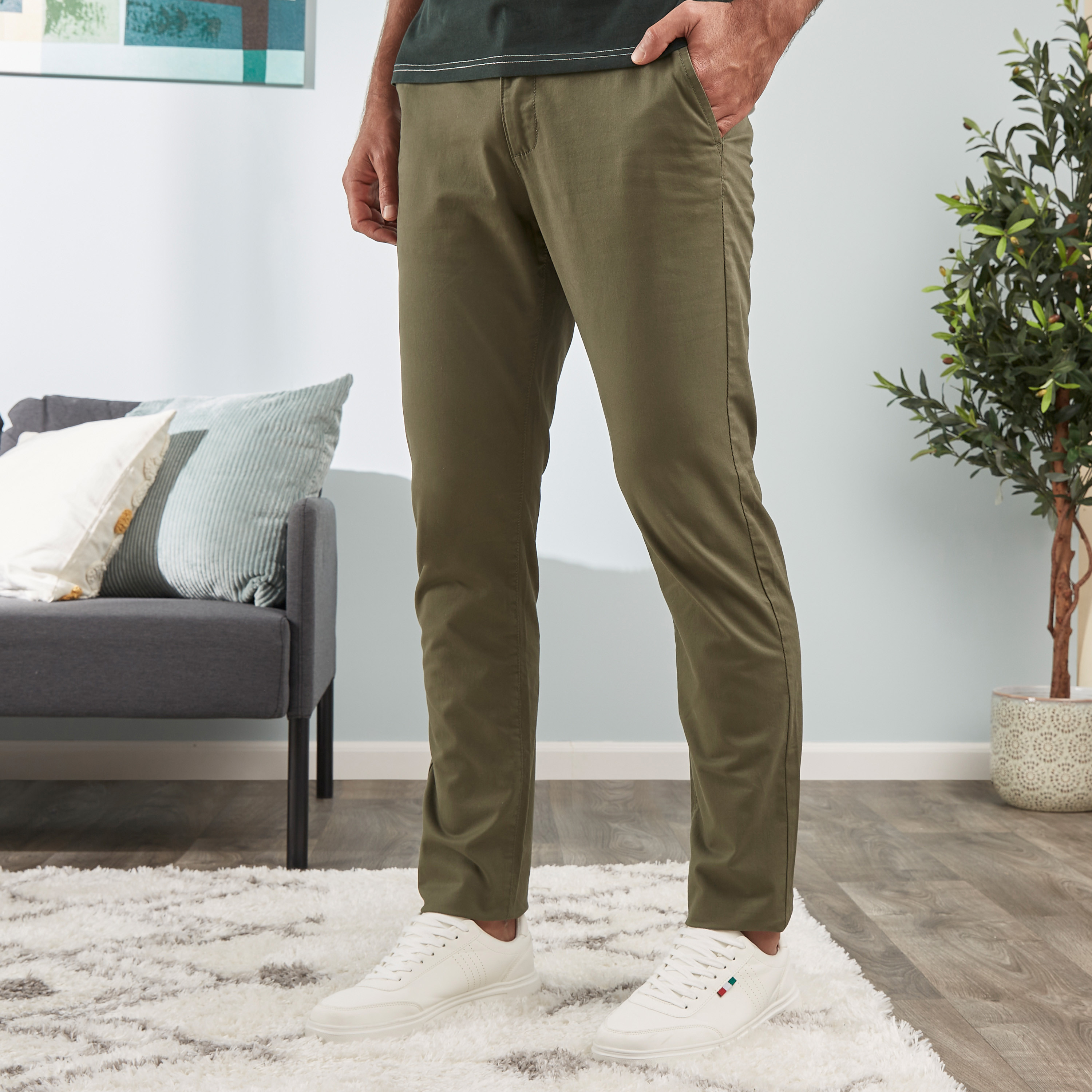 Slim fit discount cotton pants