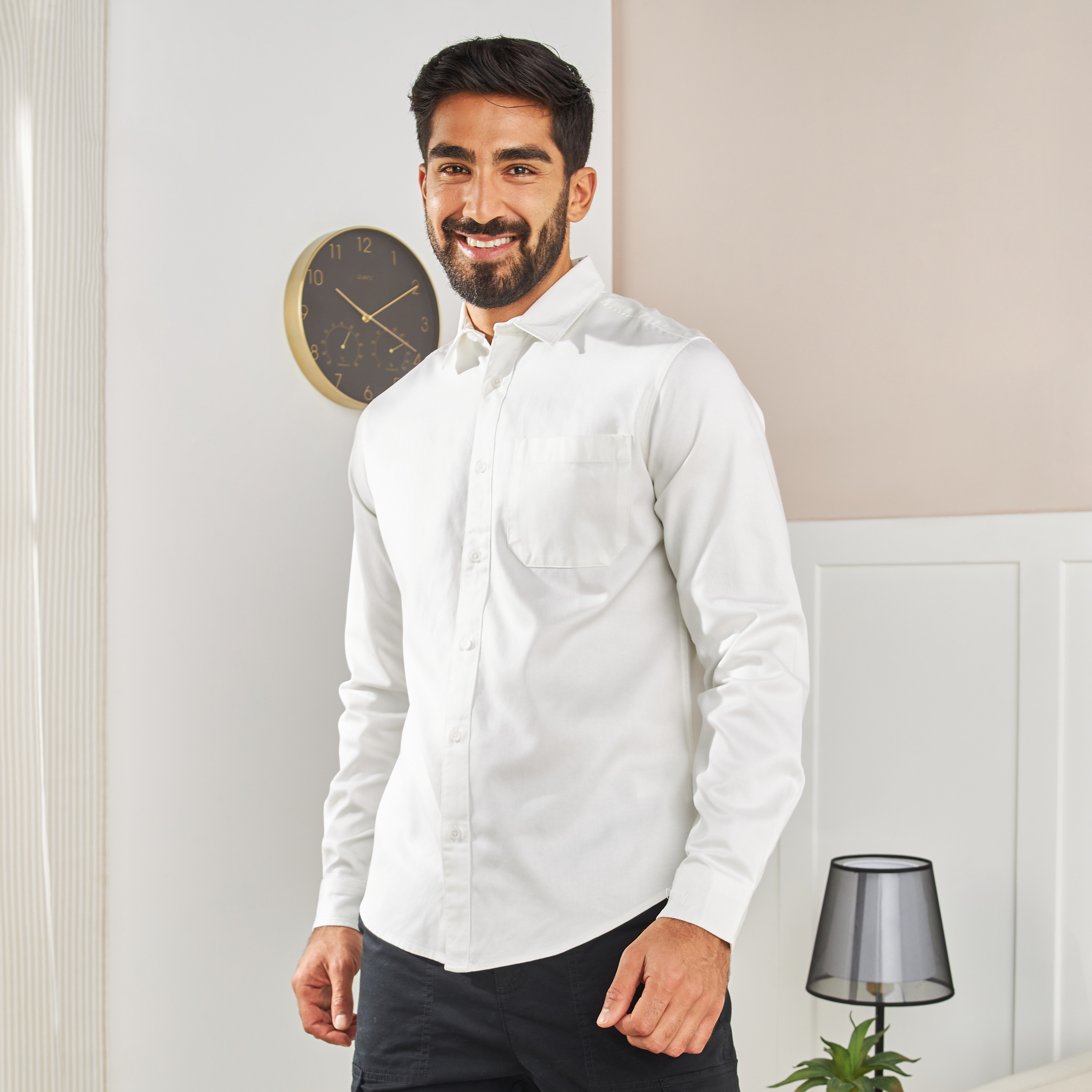 Shop Slim Fit Twill Shirt Online Max Bahrain